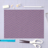 Papier Mousseline Motif double tissage Mauve stripes (Artisanat)