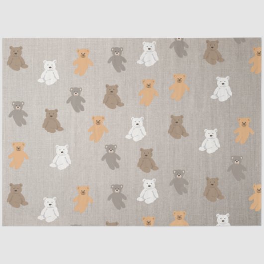 Papier Mousseline Motif d'ours mou (Recto)