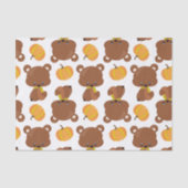 Papier Mousseline Motif D'Ours, Ours Mignons, Automne, Citrouille (Recto)