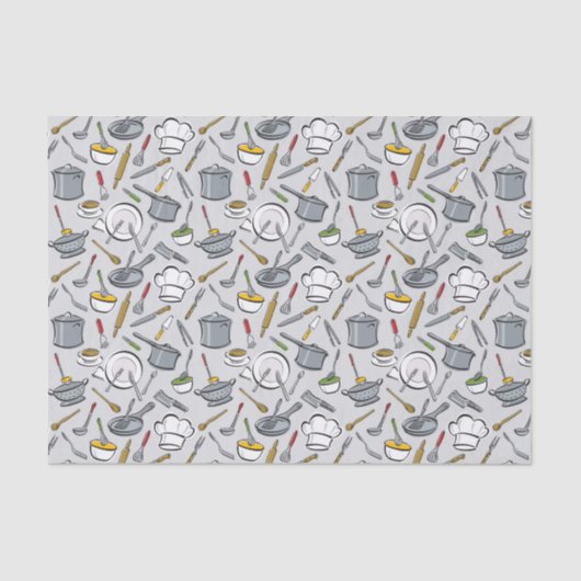 Papier Mousseline Motif d'outils de cuisine (Recto)