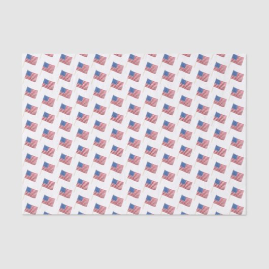 Papier Mousseline motif drapeau 4 juillet Aquarelle USA (Recto)