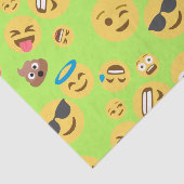 Papier Mousseline Motif drôle d'Emoji (vert) (Détail)