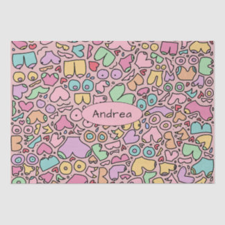 Papier Mousseline Motif drôle populaire de seins roses