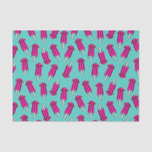 Papier Mousseline Motif drôle | Pupsicle de calembour de chien (Recto)