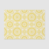 Papier Mousseline Motif du cercle blanc jaune rustique (Recto)