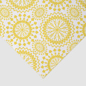 Papier Mousseline Motif du cercle blanc jaune rustique (Détail)