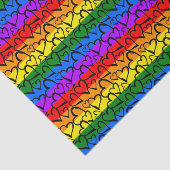 Papier Mousseline Motif du coeur arc-en-ciel (Détail)