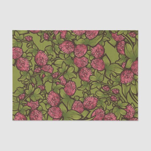 Papier Mousseline Motif du Jardin de Clover Rouge (Recto)