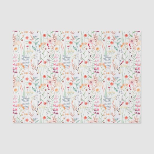 Papier Mousseline Motif du jardin de fleurs Pastel (Recto)