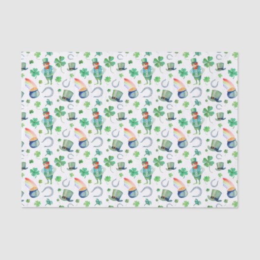 Papier Mousseline Motif du jour de St Patrick d'aquarelle (Recto)