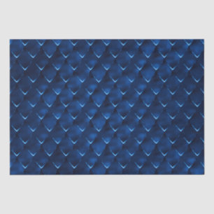 Papier Mousseline Motif Écailles de Dragon en Feuille de Bleu Royal