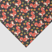 Papier Mousseline Motif écureuil et feuille d'automne (Détail)