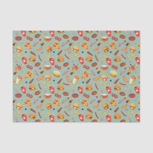 Papier Mousseline Motif élégant d'aliments de préparation rapide (Recto)