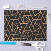 Papier Mousseline Motif élegant noir et or (Artisanat)