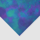 Papier Mousseline Motif élégant pourpre d'aquarelle de vert bleu (Détail)