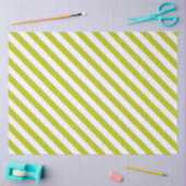 Papier Mousseline Motif élégant rayé chartreuse et blanc (Artisanat)