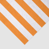 Papier Mousseline Motif élégant rayé orange vif et blanc (Détail)