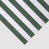 Papier Mousseline Motif élégant rayé vert chasseur et blanc (Détail)