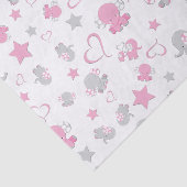 Papier Mousseline Motif Eléphant rose et gris pour bébé Imprimer (Détail)