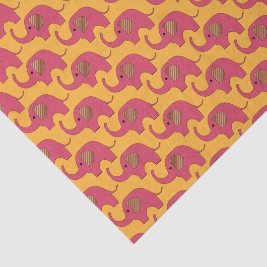 Papier Mousseline Motif Eléphant rose mignon (Détail)