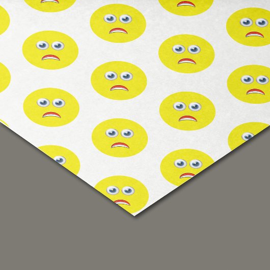 Papier Mousseline Motif Emoji Jaune Peur