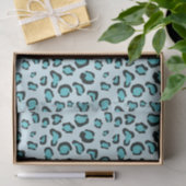 Papier Mousseline Motif Empreinte de léopard bleu (Cadeau)