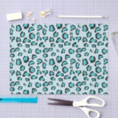 Papier Mousseline Motif Empreinte de léopard bleu (Artisanat)