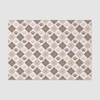 Papier Mousseline Motif Empreinte de patte Brown et Tan Jacquard