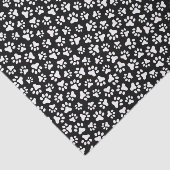 Papier Mousseline Motif empreinte de patte noir et blanc (Détail)