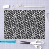 Papier Mousseline Motif empreinte de patte noir et blanc (Artisanat)