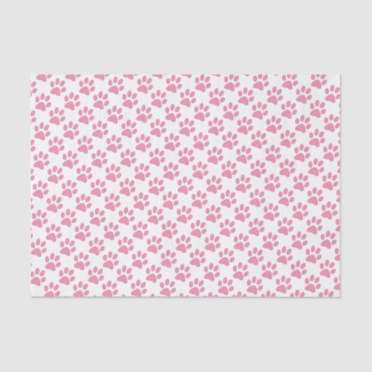 Papier Mousseline Motif Empreinte de patte rose (Recto)