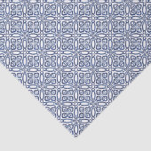 Papier Mousseline Motif en azulejo bleu foncé et blanc (Détail)