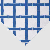 Papier Mousseline Motif en bambou blanc et bleu (Détail)