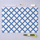 Papier Mousseline Motif en bambou blanc et bleu (Artisanat)