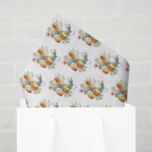 Papier Mousseline Motif en carrelage de fête du thé mignon