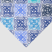 Papier Mousseline Motif en carrelage marocain peint en bleu (Détail)