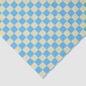 Papier Mousseline Motif en damier esthétique rétro Bleu Blanc  (Détail)