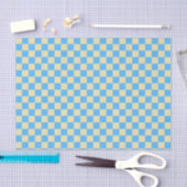 Papier Mousseline Motif en damier esthétique rétro Bleu Blanc  (Artisanat)