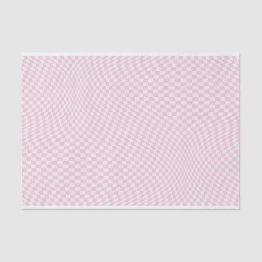 Papier Mousseline Motif en damier rose pastel À damiers Wavy (Recto)