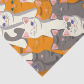 Papier Mousseline Motif en diagonale du chat noir blanc gingembre (Détail)