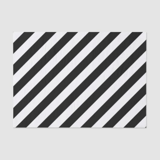 Papier Mousseline Motif en diagonale noir et blanc (Recto)