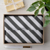 Papier Mousseline Motif en diagonale noir et blanc (Cadeau)
