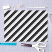 Papier Mousseline Motif en diagonale noir et blanc (Artisanat)