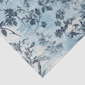 Papier Mousseline Motif en fleurs bleues (Détail)