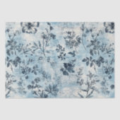 Papier Mousseline Motif en fleurs bleues (Recto)