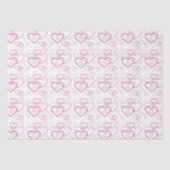 Papier Mousseline Motif en forme de coeur rose - Saint-Valentin (Recto)