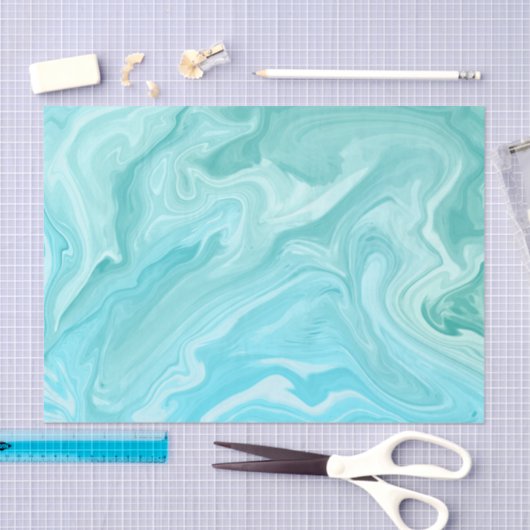 Papier Mousseline Motif en marbre bleu (Artisanat)