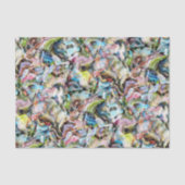 Papier Mousseline Motif en marbre bleu rose citron vert noir (Recto)