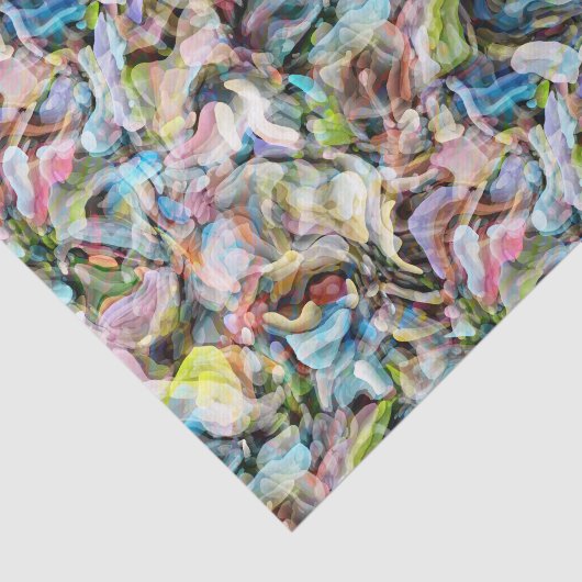 Papier Mousseline Motif en marbre bleu rose citron vert noir (Détail)