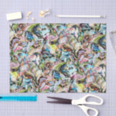 Papier Mousseline Motif en marbre bleu rose citron vert noir (Artisanat)